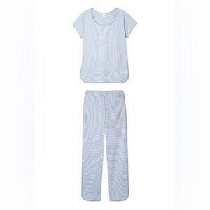 LAKE Pajamas Pima Short-Long Set in Larkspur Large